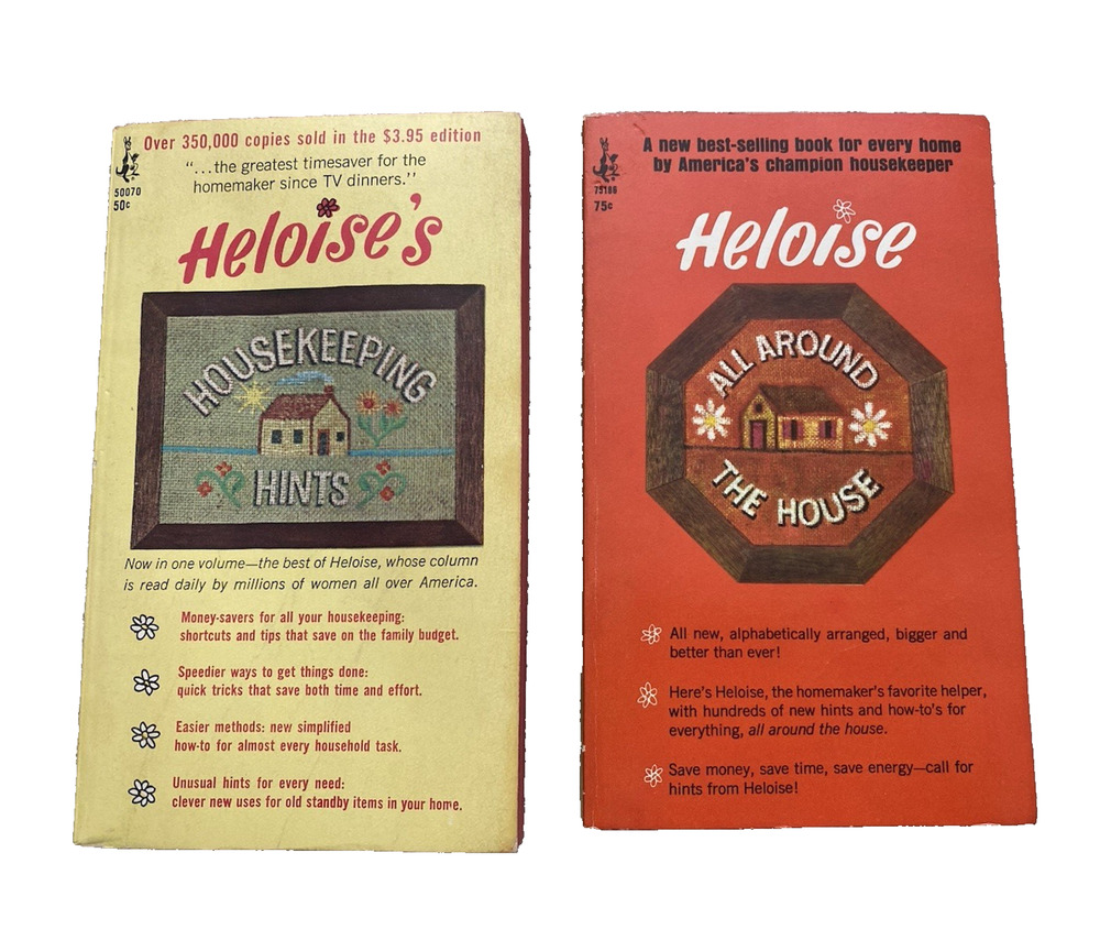 Vtg Set of 2 Heloise Books -Housekeeping Hints & All Around The House